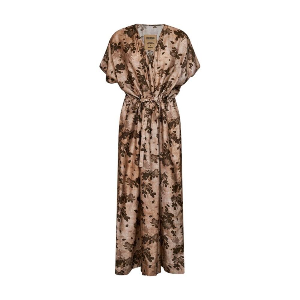 Uma Wang Women Tan And Brown Floral Moulay Acre Long Dress